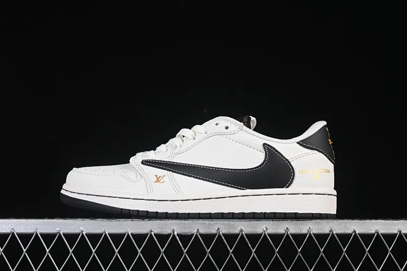 All categories Air Jordan Jordan series basketball shoes Air Jordan 1 Low High-end customized low-top sneakers Travis Scott x Fragment Design x Air Jordan 1 Low OG SP AJ1 Joe 1 LV joint beige and black gold label low-top cultural casual sneakers JW1188-144